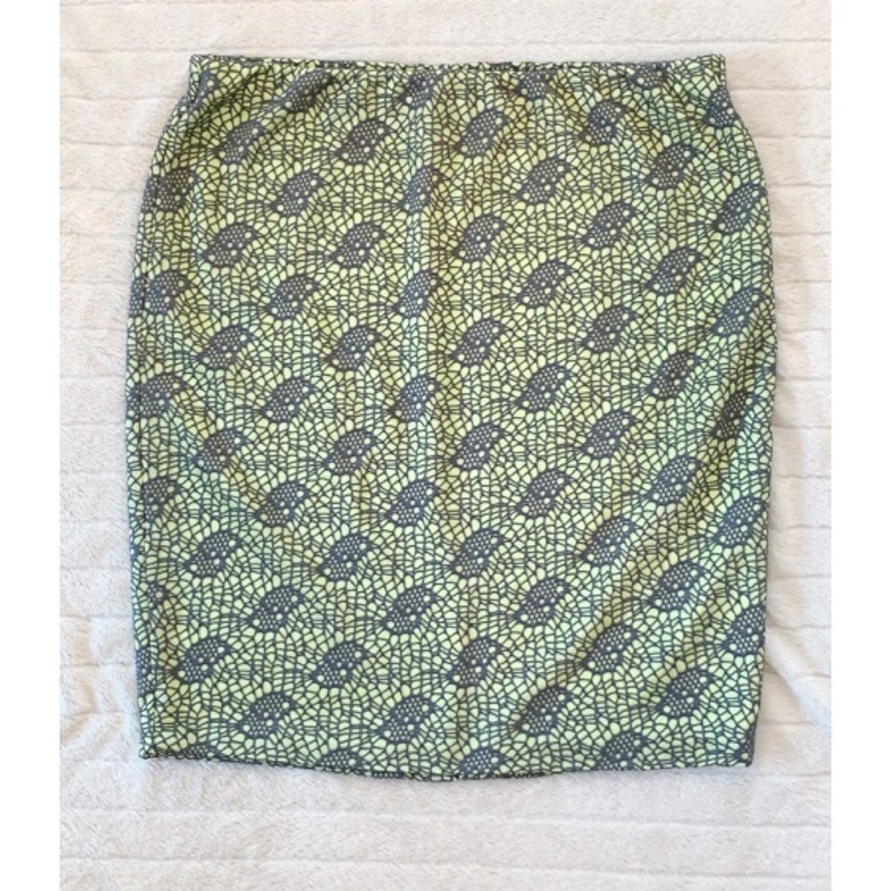 MOSSIMO SUPPLY & CO Sz. XL Crochet Gray /  Neon Green Pencil Skirt